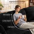 thumbnail image 5 of Boneless Couch, Lofka 105" Modular L Shaped Couch with Deep Seat Oversized Right Facing Chaise, Cloud Sectional Couches for Living Room, Black Couch, 5 of 14