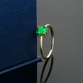 thumbnail image 4 of Gem Stone King 10K Yellow Gold Green Nano Emerald Solitaire Engagement Ring for Women (0.77 Cttw, Round 6MM, Gemstone May Birthstone, Size 5), 4 of 5