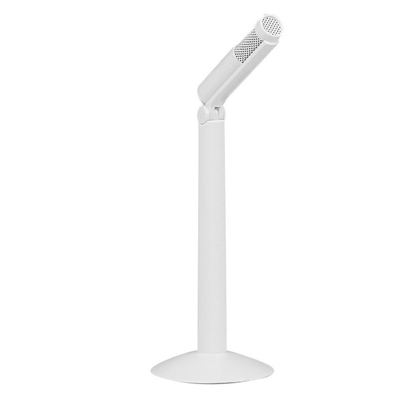 ifundom 1Pc White Foldable Interview Microphone with Fine Texture and Adjustable Angle