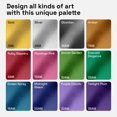 thumbnail image 2 of ARTISTRO 12 Metallic Paint Pens for Glass Marking, Rock Painting, Ceramic, Wood, Fabric, Scrapbooking, DIY Craft Making, Coloring - Acrylic Paint Markers Bullet Tip 2.5mm, 2 of 5