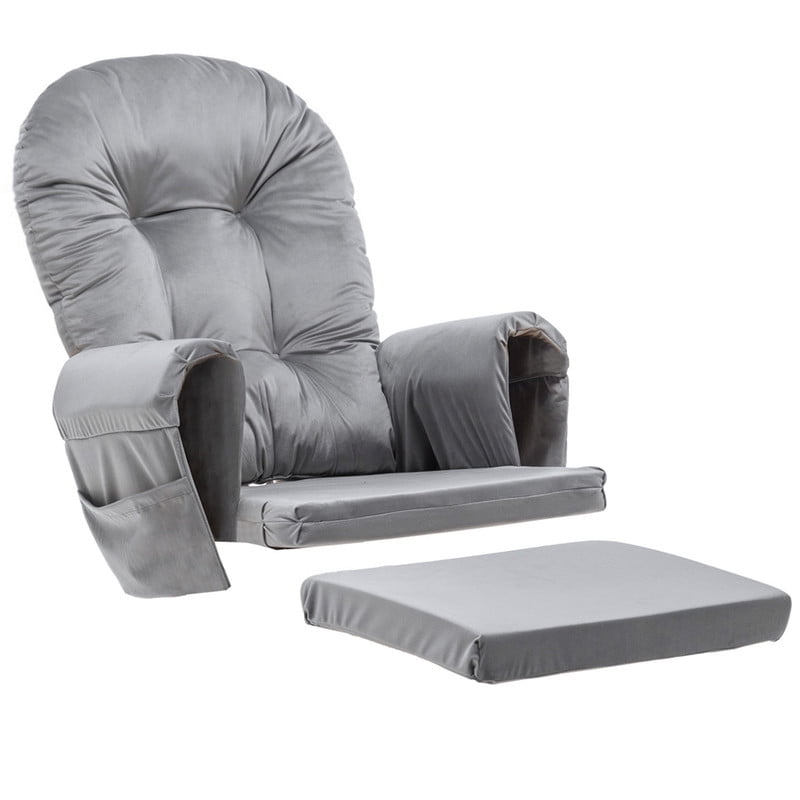 Paddie Glider Rocker Replacement Cushions with Storage Velvet Washable