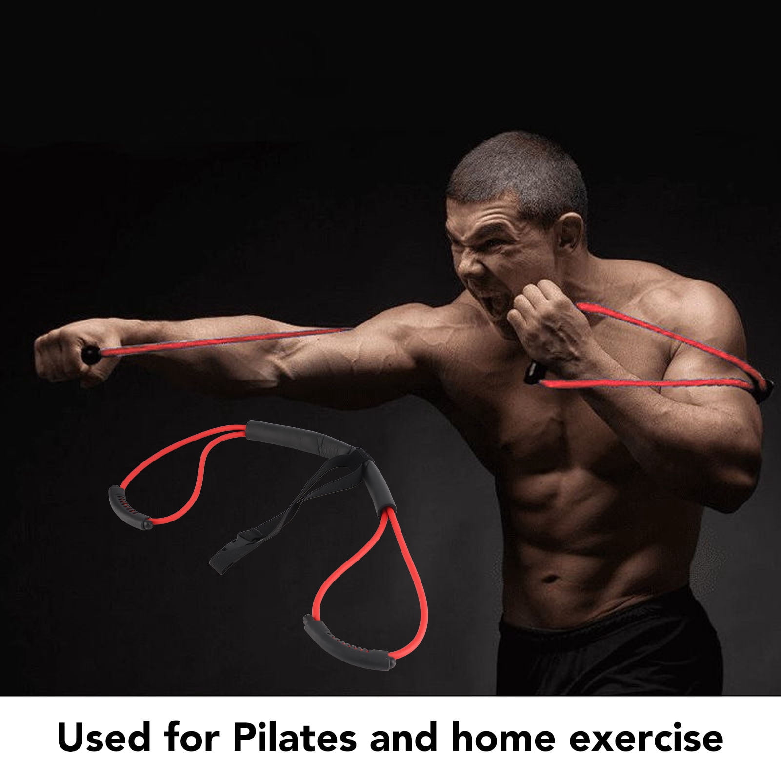 YAHHU Upgraded Resistance Band Arm and Back Strength Training Stretch Band with Comfortable Handle for Home Workout Boxing Speed Training Red 20LB