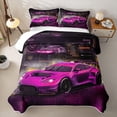 thumbnail image 2 of Erosebridal Pink Fast Car Bed Spread Queen for Boys,Car Theme Queen Coverlet Set for Teens, 2 of 7