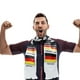 thumbnail image 3 of 4 bufandas tradicionales de punto de fútbol para aficionados de la selección nacional, ideal para eventos deportivos y porristas, con diseño de la bandera de Alemania, 3 of 7