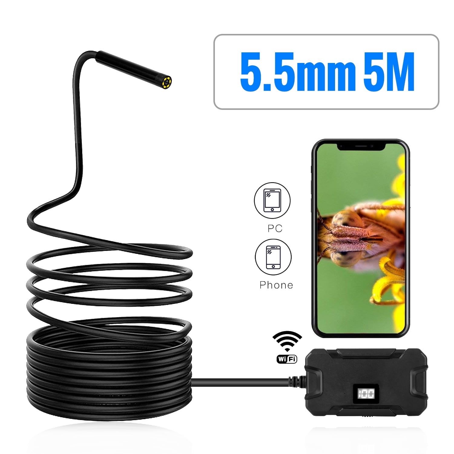 Wireless Camera HD1080p WiFi Borescope Inspection Camera Waterproof