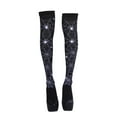 thumbnail image 3 of GILIGEGE Halloween Knee High Sockings Skeleton Stockings Spiderweb Over Knee Socks Bats Cosplay Festival Party Stockings Skeleton Spooky Socks Over Knee Long Socks for Cosplay Over Knee Socks Black, 3 of 3