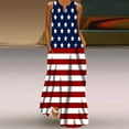 thumbnail image 2 of Royal Blue Women Casual Sleeveless Dresses for Women Vneck Spandex USA Striped Graphic Maxi Long Loose Fit Fall Summer 2025 Clothing Y2K S, 2 of 3