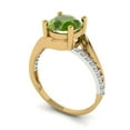 thumbnail image 2 of Solitaire with Accents Engagement Ring for Women - 1.71ct Natural Peridot in 14K White/Yellow Gold Promise Ring, 2 of 6