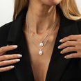 thumbnail image 3 of NICKSUN Minimalist Multi-Layer Beaded Chain Necklace, Dainty Silver Stackable Choker with Black Acrylic Gem Pendant, 3 of 8