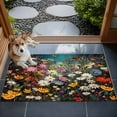 thumbnail image 4 of 2x3 Door Mat Rug, Spring Floral Non-Skid Rubber Backing Large Rectangle Rugs - Living Room Bedroom Home Office, Colorful Daisy Summer Botanical Butterfly Indoor Floor Mat Carpets Washable Rug, 4 of 9