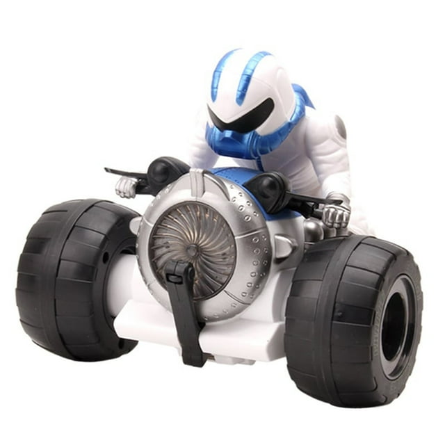 Blue Electric Stunt Tricycle Toy With 360 Spin And Lights Approximately 7X7X6 Inches For Kids Music Effects Portable Design For Outdoor Fun