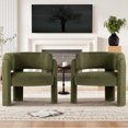 thumbnail image 2 of MALOL Velvet Accent Chair Set of 2, Modern Soft Accent Chairs, Comfy Side Arm Chairs for Living Room, Green, 2 of 13