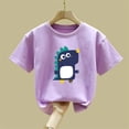 thumbnail image 4 of Blusas y camisas de manga corta con cuello redondo para niños Camiseta de verano de manga corta estampada para niñas Jersey elegante de cuello redondo para niñas Top de algodón para niños, 4 of 6