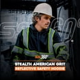 thumbnail image 2 of SafetyShirtz SS360º American Grit Hi Vis Hoodie for Men - Heavy-Duty Polyester with Soft Combed Fleece Interior - Type-O - Meets ANSI/ISEA 107-2020, Black - Small, 2 of 7