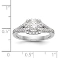 thumbnail image 2 of Solid 14k White Gold Round Cushion Halo Engagement Ring with CZ Cubic Zirconia Size 6, 2 of 3