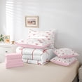 thumbnail image 6 of Erosebridal Kawaii Red Bowknot 7-Piece Bedding Comforter Set For Girls,Cute Bows Kawaii Stars King Bedding Sets,Reversible, 6 of 7