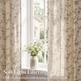thumbnail image 4 of CURTAINKING Floral Linen Blend Curtains Light Filtering 84 Inch Curtains for Living Room Bedroom Farmhouse Vintage Window Treatment Rod Pocket Taupe, 4 of 11