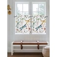 thumbnail image 7 of Half Window Curtain 36 Inches Long, Dragonfly Window Treatment Curtain Drapes, Watercolor Colorful Nature Painting Art Small Tier Curtains for Bathroom Over Sink, 27.5"x36", 2 Panels, 7 of 7