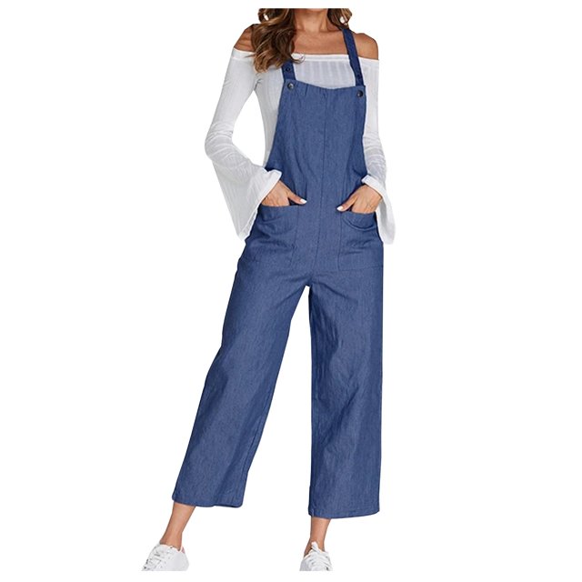 Combinaison à Bouton Long Playsuit Strap Casual Fashion pour Femmes