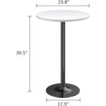 thumbnail image 6 of Bistro Pub Table Round Bar Height Cocktail Table Metal Base MDF Top Obsidian 23.8-Inch Top, 39.5-Inch Height (1, Black-1), 6 of 7