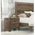 thumbnail image 2 of Rustic Brown Finish 3pc Bedroom Set California King Size Bed 2x Nightstands Simple Look Bedroom Furniture, 2 of 7