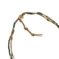 thumbnail image 3 of AeraVida Boho Chic Oval Charm Green Turquoise Beaded Leather Multi-Layer Necklace or Bracelet, 3 of 6