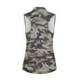 thumbnail image 6 of XYZCANDO Green Camouflage Sleeveless Golf Shirt for Women Washable Elastic V Neck Tennis Shirt for Women Stretchy Soft Zip Up Womens Golf Shirts Collared Shirts Athletic Tank Tops, 6 of 7