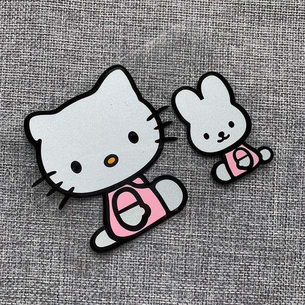 1 Pieza De Pegatina Reflectante Para Hello Kitty Motocicleta Coche Calcomanía Cubierta Arañazos Casco Portátil Equipaje Monopatín huangjie unisex