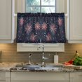 thumbnail image 2 of Yayeee Kitchen Curtains Tier Pair Light Filtering 27"x24" Rod Pocket Short Cafe Window Panel, Red and White Fireworks Pattern, 2 of 7