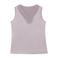 thumbnail image 3 of DuoJiaJ V Neck Net Yarn Short Sleeved T Shirt Women's New Summer Fashion Lace Chic Undershirt Design Feeling Satin With A Coat Breathable Yoga Tank Tops for Women, 3 of 3