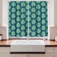 thumbnail image 2 of Ambesonne Abstract Kitchen Curtains, Retro Triangles, 55"x39", Blue Teal Pale Green, 2 of 3