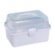 thumbnail image 2 of Caja de almacenamiento para el hogar, 3 compartimentos de capas, apilable, multiusos, con tapa y asa para Blanco, 2 of 9