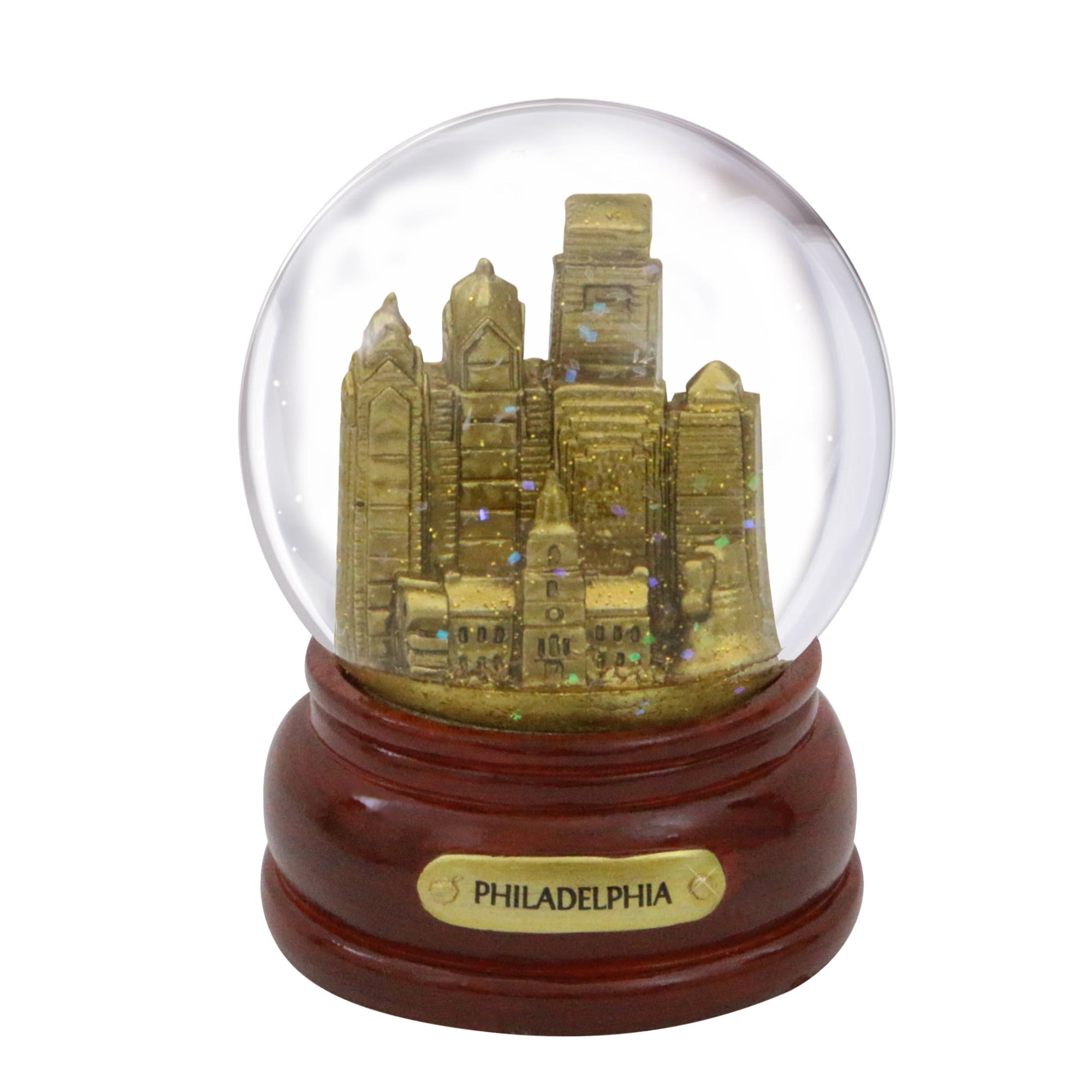 Gold Philadelphia Snow Globe 3.5 Inches