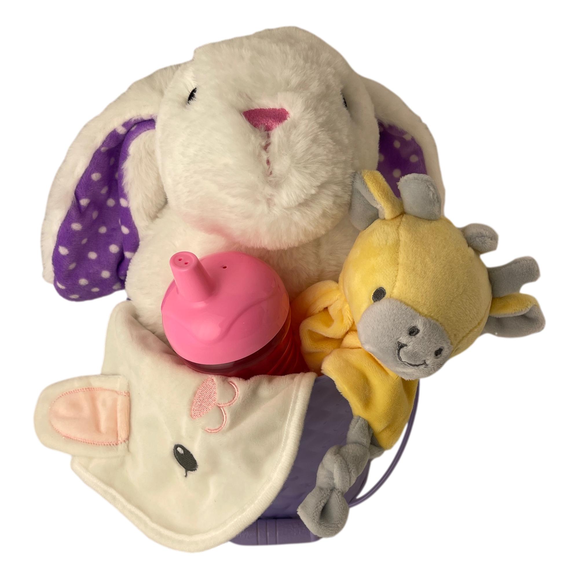 Baby Easter Basket My First Easter Plush Bunny Premade and Prefilled