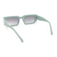 thumbnail image 4 of Womens Square Rectangle Mod Plastic Minimal Sunglasses Green - Smoke, 4 of 4