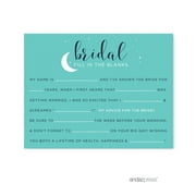 Fill-In-The-Blank Advice Love You to the Moon and Back Bridal Shower Game Cards, 20-Pack
