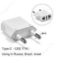 thumbnail image 1 of 1-100 Uds 4,0/4,8mm adaptador de enchufe de la UE UE EE. UU. Israel a Euro KR BR Brasil convertidor de enchufe adaptador de corriente de viaje americano enchufe Tan Jianjun unisex, 1 of 2