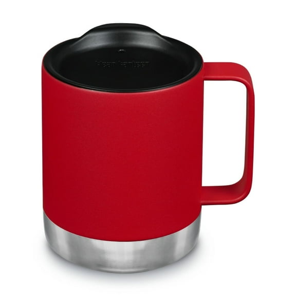 Klean Kanteen Camp Mug - Stainless Steel, Vacuum Insulated Coffee Mug - For Hot & Cold Drinks - With Splash-Proof Lid - Red, 12 oz