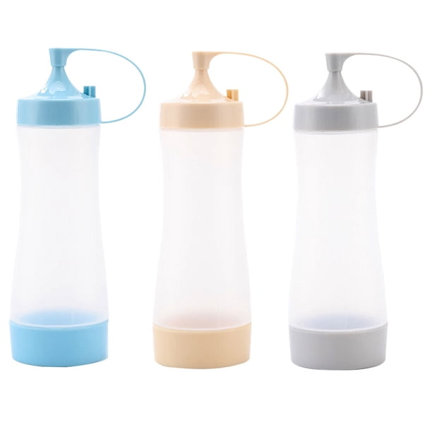 BRIGHTFUFU Botellas de salsa de plástico de la salsa de la salsa de 3pcs (color surtido)