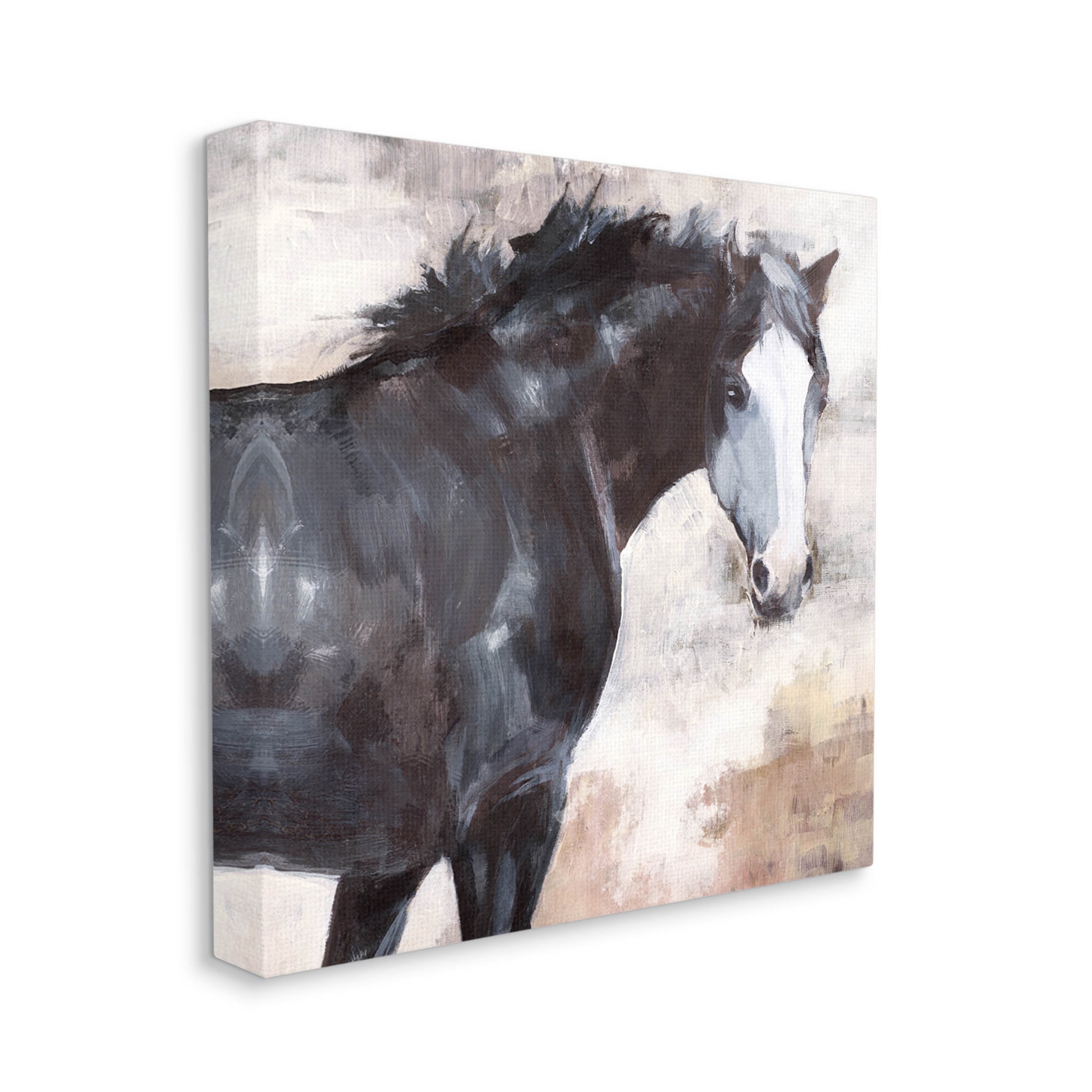 Stupell Industries Breezy Country Stallion Horse Painting Painting Gallery Wrapped Canvas Print Wall Art, Design by Nina Blue