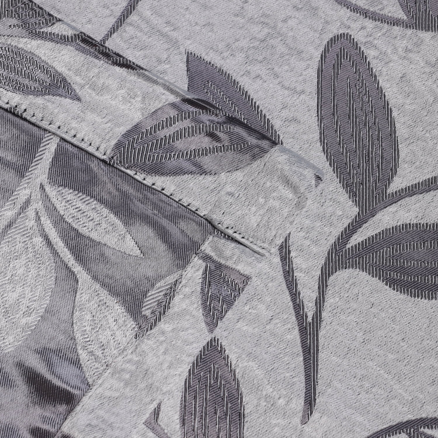 Leaves Patterned Blackout Curtain Panels, 26" x 84", Grey by Blue Nile Mills