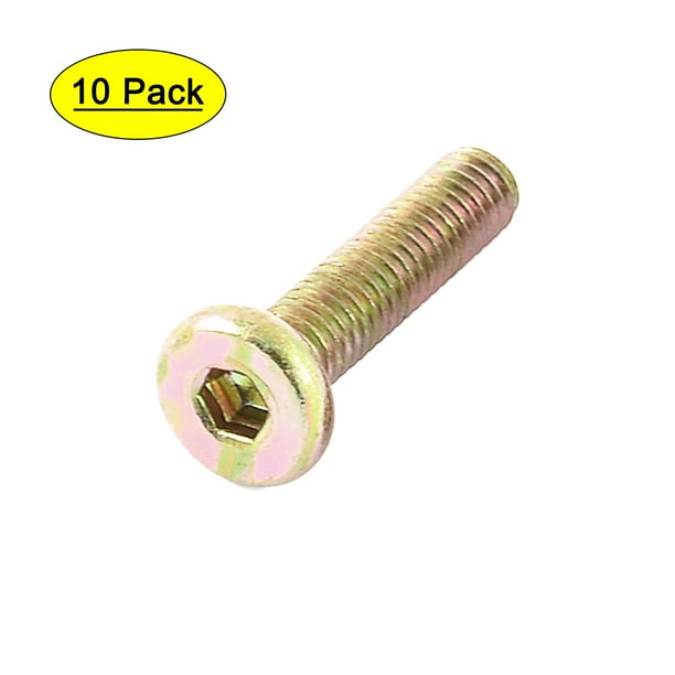 Uxcell M6 x 25mm Male Thread Hexagon Socket Head Cap Screw Bolt Bronze