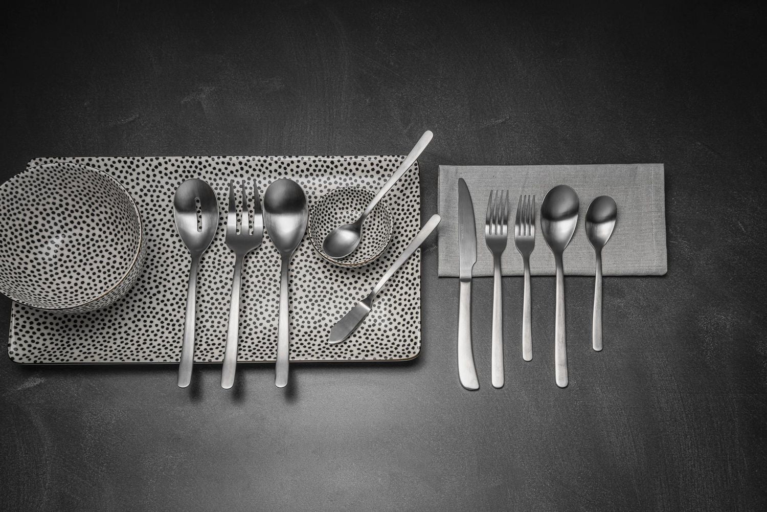 Thyme & Table 55-Piece Royal Stainless Steel Flatware & Hostess Set, Mirror, Flatware