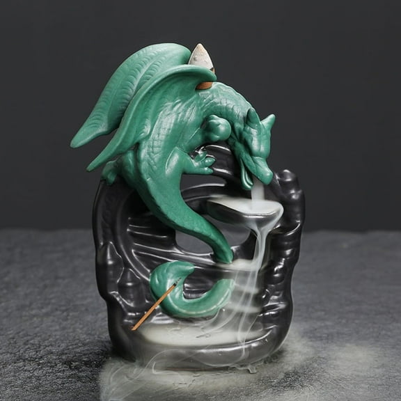 1pc Vintage Dragon Ceramic Backflow Incense Burner, Home & Tabletop Decor, Relaxing Aroma Gift for Christmas (Without Incense)