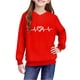 thumbnail image 5 of Sudadera con capucha y estampado de corazón de San Valentín, sudadera de manga larga para niños y niñas, chaqueta para niñas de talla mediana y grande., 5 of 7