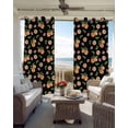 thumbnail image 6 of Peaches Blackout Curtains for Bedroom Living Room Darkening Curtains 54 Inch Long Summer Fruit Flowers Spring Watercolor Black Short Curtain for Small Window Treatment Grommet Drapes 52"x54"x2, 6 of 9