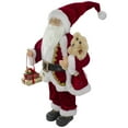 thumbnail image 3 of Northlight 2' Traditional Santa Christmas Figure with a Plush Brown Bear, 3 of 4