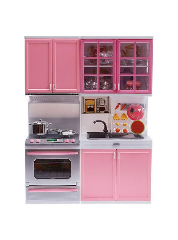 Toys 50% Off Clearance!Tarmeek Kids Kitchen Playset Mini Girls Kitchen Pretend Play Cooking Set Cabinet Stove Toy for 3 4 5 6 7 Year Old Girls,Kitchen Accessories Toys Birthday Gifts for Kids Girls
