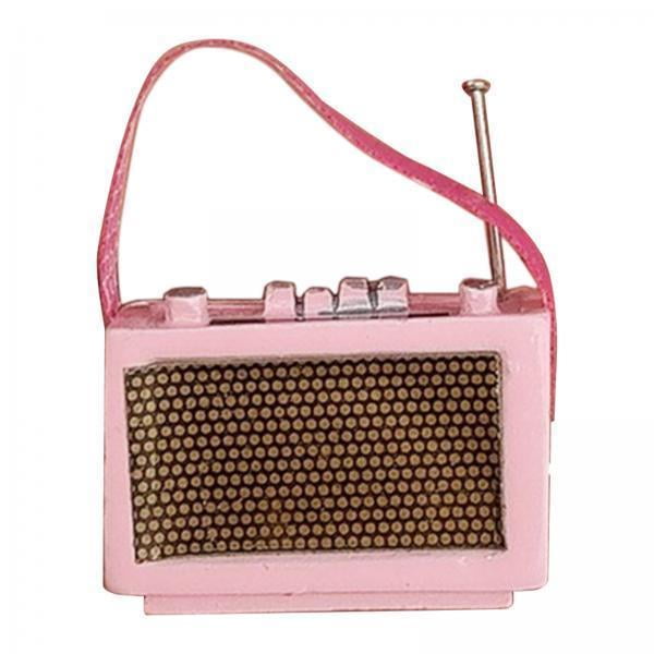 Mini Radio A Escala 1:12, Modelo De Mini Tocadiscos Para Estudio, Sala De Estar O Dormitorio (rosa) 3 piezas