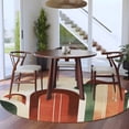 thumbnail image 5 of Abstract Boho Round Rug 8ft Washable Circle Rugs Non Slip Vintage Minimalist Arch Geometric Red Orange Large Area Rug Indoor Floor Carpet for Bedroom Kitchen Living Room Office Dining Room Nursery, 5 of 9